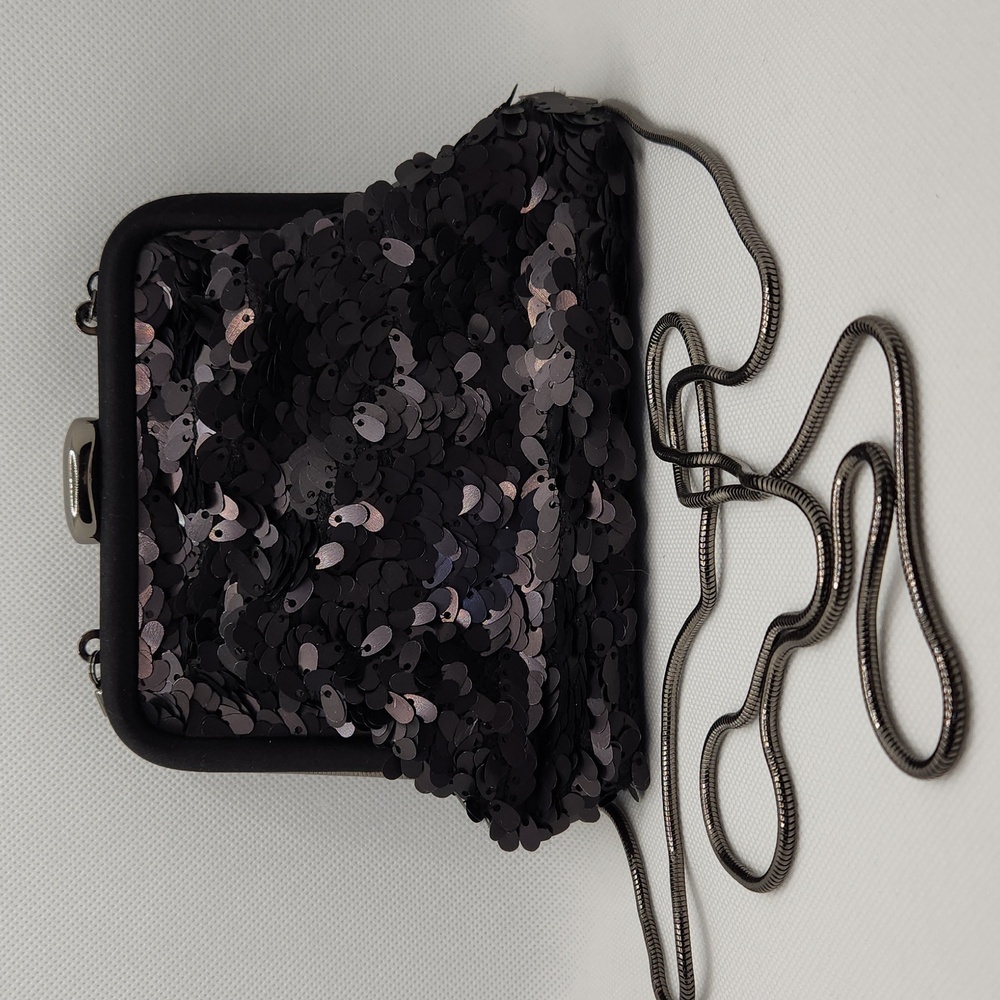 Banana Republic Black Sequin Evening Clutch